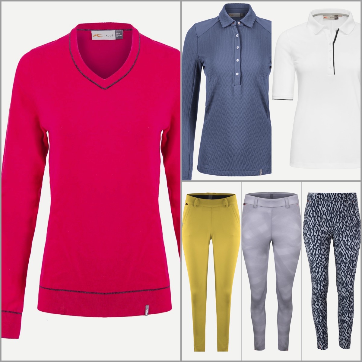Kjus' offerings are light and bright, ranging from the Kick v-neck pullover to an assortment of Ice Light 7/8-length treggings. 